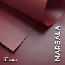 Papel Marsala Metálico A4 180g/m² Com 50 Folhas