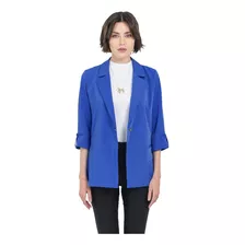 Blazer Mujer Saco Largo Maxi Lino Manga 3/4