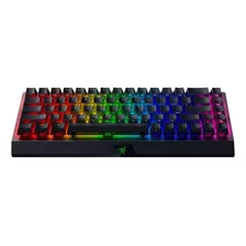 Teclado Gamer Bluetooth Razer Blackwidow V3 Mini Qwerty Green Inglés Us Color Negro Con Luz Rgb