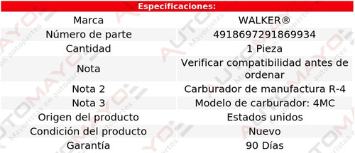 Un Termos Ahogador Carburador Walker Biscayne 8 Cil 5.7l 72 Foto 2