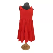 Vestido Rojo Nena Niña Volados Verano Regalosdemama