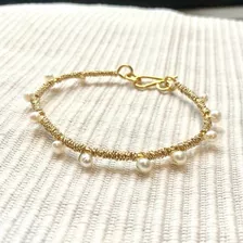 Brazalete Rígido Con Perlas