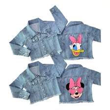 Kit 2 Jaquetas Jeans Moda Infantil Menina Diva Luxo Atacado 