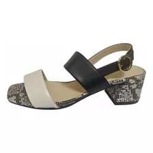 Sandalias Negras Animal Print Westies Talla 23.5mx Weborgia