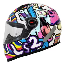 Capacete Feminino Ls2 Ff358 Bubble Rosa Esportivo Fechado Cor Rosa Brilho Tamanho Do Capacete 61-62