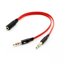 Cable Adaptador Audio Mini Plug 3,5mm A Mic Y Auricular Pc
