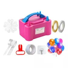 Kit Inflador Eléctrico Air Flower Clips Bomba Para Globos