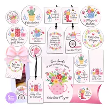 Kit Imprimible Día Mujer Lovely Tags Etiquetas Stickers Tarj
