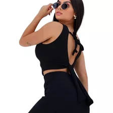 Conjunto Cropped Saia Midi Fenda Feminino Top Bojo Blogueira