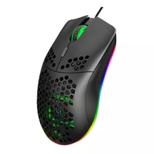 Mouse Gamer Óptico Rgb Programable 6d Botones Usb Plug Color Negro