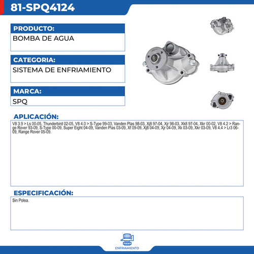 Bomba De Agua Land Rover Lr3 2006-2009 V8 4.4 Foto 7