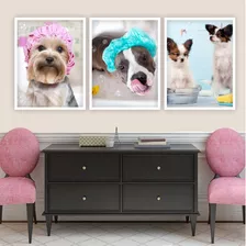 Quadro Decorativo Moldura 60x80cm Pet Shop Banho Cachorro 