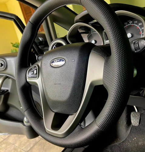 Funda Forro Cubre Volante Ford Fiesta 2012 A 2019 Piel Real Foto 2