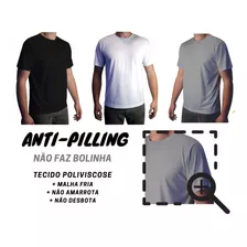 Kit 10 Camisetas Preta Básica Pv Premium Malha Fria