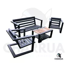 Juego Patio Hierro, Sofa Tres Cuerpos Exterior, Mesa Ratona