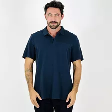 Camisa Polo Individual Básica C/ Bolso Manga Curta Masculina