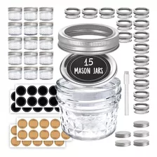 Mini Mason Jar 4 Oz Peque O Tarro De Cristal Con Tapas 15