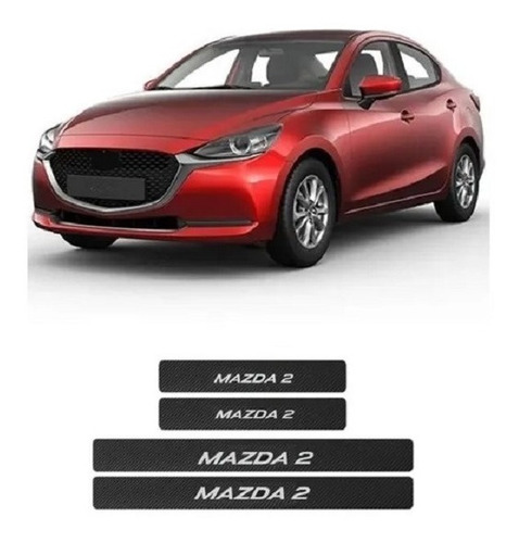 Sticker Cubre Estribos Fibra De Carbon Para Mazda 2 Foto 3