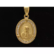 Medalla De Virgen De Guadalupe De Laminado De Oro 
