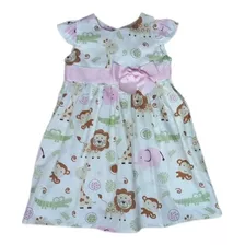 Vestido Infantil Tema Safari Rosa