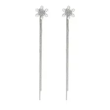 Longitud Media Copo De Nieve Aretes Para Mujer