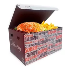 Embalagem Caixa Box Combo Burguer Fritas E Salgados Delivery