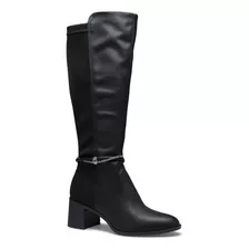 Bota Dakota Cano Longo Preta Feminina Montaria Moda Coturno