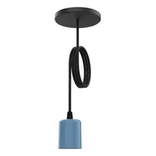 Lampara Colgante 1 Luz Bulbo Led E27 9 Colores Techo Bell05 Color Celeste