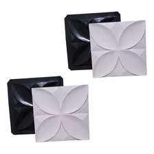 Kit 2 Forma Placa De Gesso 3d Floral 40x40 Abs 2 Mm 