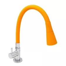 Torneira Cozinha Mesa Silicone Laranja C61 Cone Duplo Jato