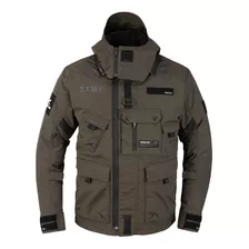 Campera Moto Rs-taichi Monster Dark Khaki Adventure Invierno