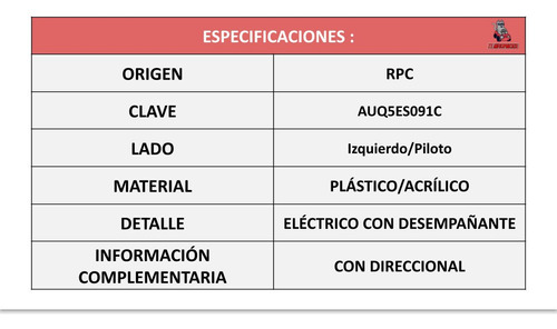 Espejo Audi Q5 2009-09-2010-10-2011-11-2012-12 Electrico Ore Foto 3