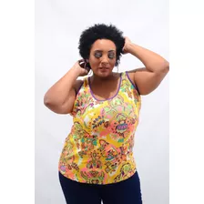 Regata Estampada Plus Size Bruna Antonella