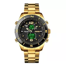 Relógio Masculino Skmei 1670 Digital Esporte C/ Nf Dourado