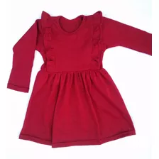 Vestido Tiki Lanilla Roja Niña Infantil Talles 2 Al 12
