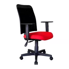 Cadeira New Tela Back System Nr17 Vermelha 1 Ano De Garantia