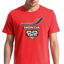 Camiseta Camisa Moto Honda Cg 125 Bolinha 1981 Vermelha