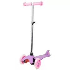 Patinete Infantil De 3 Rodas Com Led Na Roda Rosa Bbr Toys