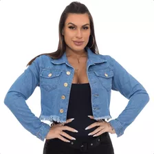 Jaqueta Jeans Feminina Desfiada Destroyed Barrinha Desfiada 