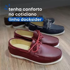 Mocassim Dock Sider Sapato Couro Promoção Leve Macio Barato