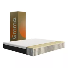 Colchón Emma Comfort Premium King Size Memory Foam+resortes Color Blanco