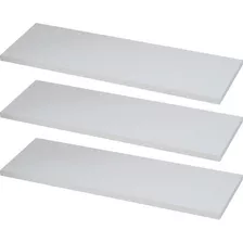 Kit 3 Prateleiras 130x30 Mdf Branco + Suporte Invisível