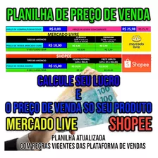 Planilha Cálculo Comissão E Preço Venda Mercado Livre