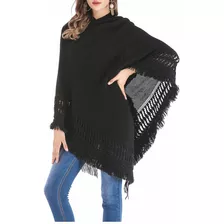 La Imitación De La Cachemira De Punto Chal-poncho Para Mujer