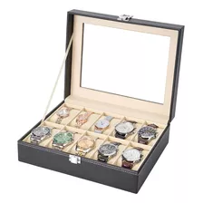 Caja Para Reloj Organizador De Relojes Y Joyas 10 Espacios