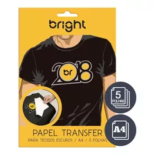 Papel Transfer Camiseta Dark Para Algodão Tecido Escuro