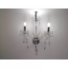 Candil De Pared Cristal D'gala Iluminación Dg8034 De 3 Luces