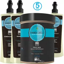 5 Kit Hidratação Hábito Cosméticos Amansa Cabelo Atacado