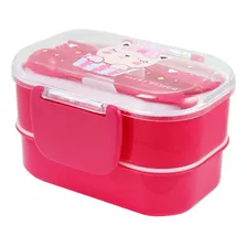 Pote P/ Lanche De 2 Andares Infantil Bebê 400ml Cor Pote Para Lancheira Pink