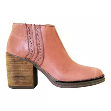 Bota Cuero Mujer Tachas Zapatos Nasila Blood South Botinetas